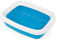 Туалет-лоток Бета 43*31*12 см Beta Small пластиковый с рамкой для кошек, цвет синий