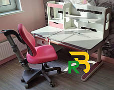 Дитячий письмовий стіл з полицями та ортопедичне крісло для дівчаток | Mealux Oxford Max + Match, фото 2