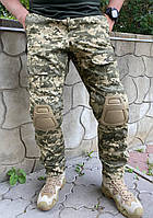 Боевые штаны тактические пиксельные с наколенниками Rip-Stop