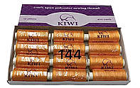 Нитка швейная Kiwi (Киви), полиэстровая 40/2 (400 ярдов) цвет оранжевый №144 (коробка 12 шт)