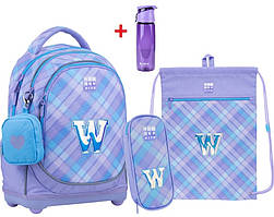 Шкільний комплект 3 в 1 рюкзак, пінал і сумка для зміни Wonder Kite W check (SET_WK2-724S-1)