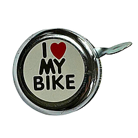 Звонок метал хром I love my bike Китай