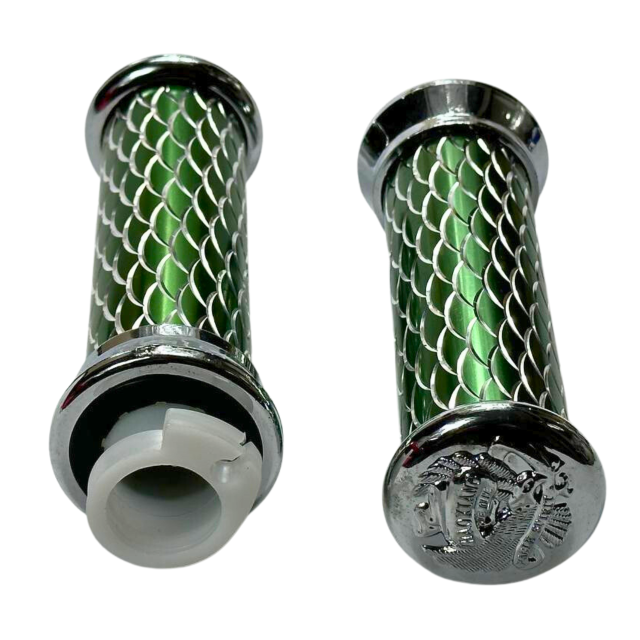 Ручки газа алюминиевые зеленые чешуя - фото 2 - id-p1864300422
