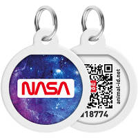 Адресник для животных WAUDOG Smart ID с QR паспортом "NASA21", круг 25 мм (0625-0148)