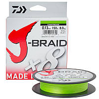 Шнур Daiwa 150 м J-Braid X8 0,16 мм 9.0 кг світло-зелений