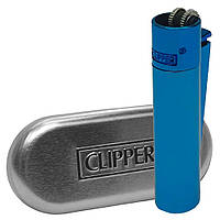 Газовая Зажигалка Clipper Metal Deep Blue Оригинал