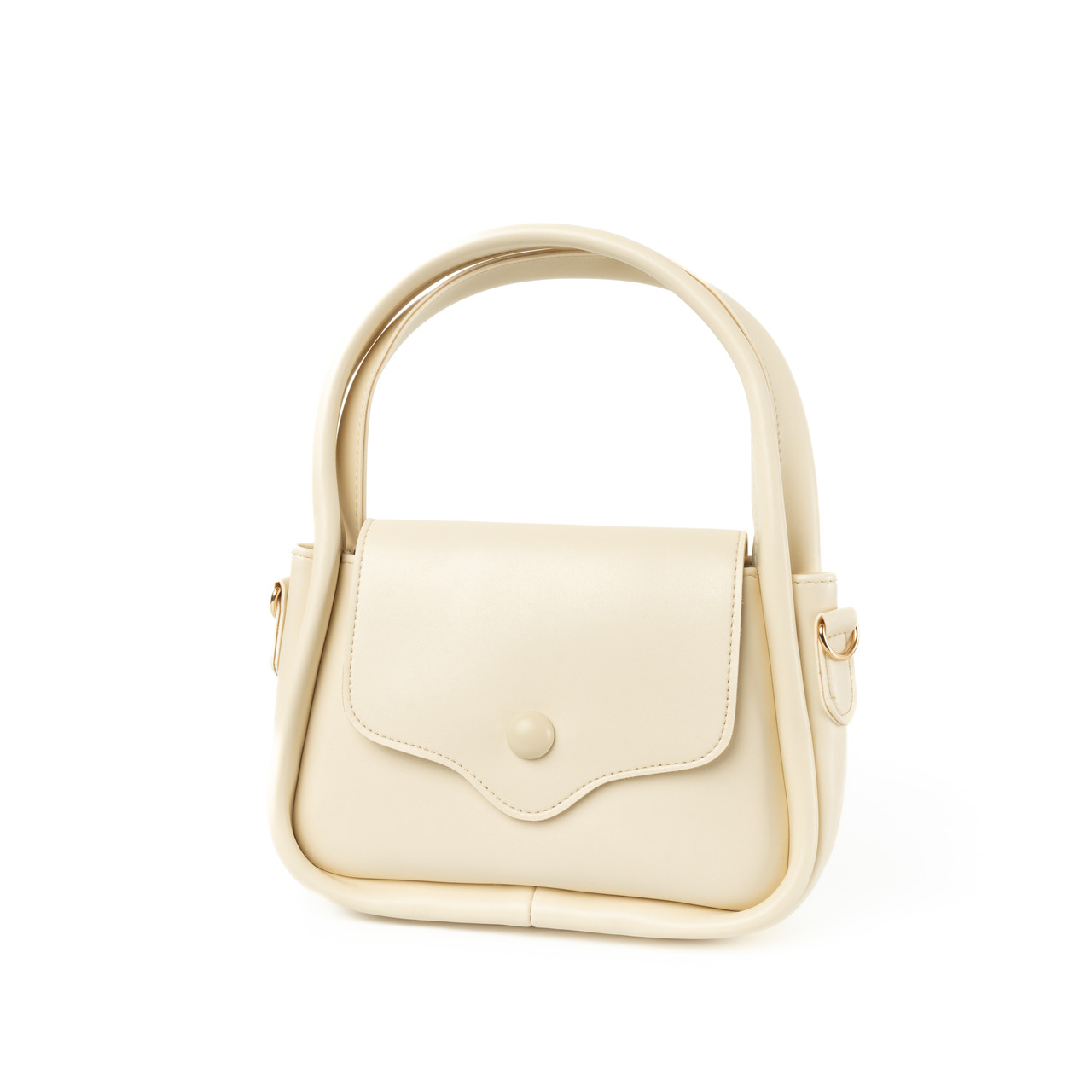 Сумка жіноча стильна через плече з ручками та ремінцем, сумочка клатч, Молочний, фото 1