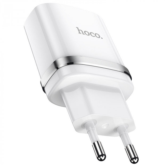 СЗУ HOCO N1 1USB/2.4A + USB - Lightning 12pc, зарядний пристрій, Білий, фото 1