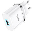 СЗУ HOCO N1 1USB/2.4A + USB - Lightning 12pc, зарядний пристрій, Білий, фото 2