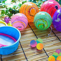 Різнокольорові матові гумові надувні м'ячики для дітей, ПВХ, від 3 років, 25 мм