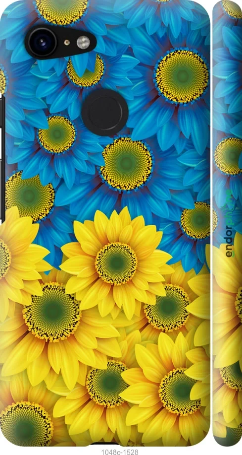 Чохол на Google Pixel 3 Жовто-блакитні квіти "1048m-1528-1852"