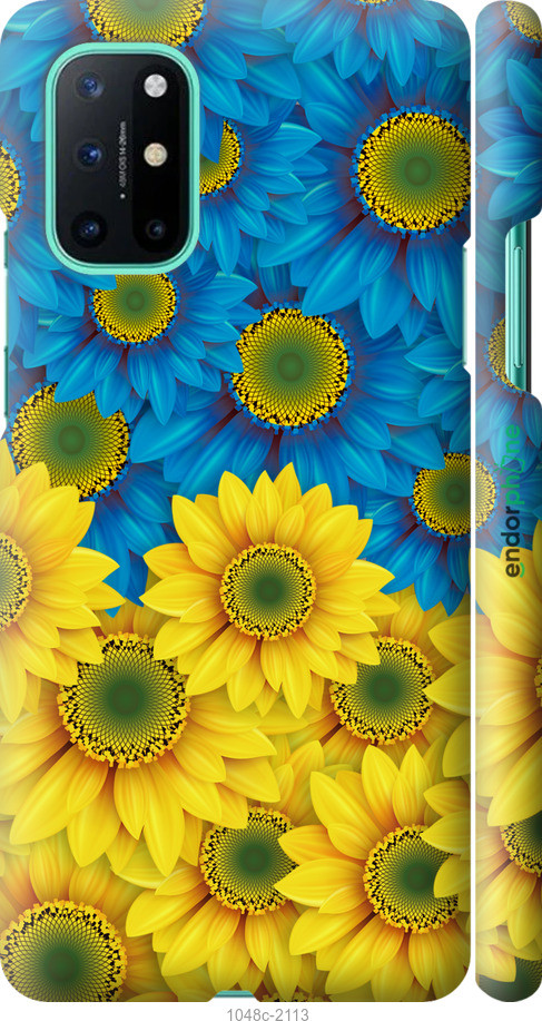 Чохол на OnePlus 8T Жовто-блакитні квіти "1048m-2113-1852"