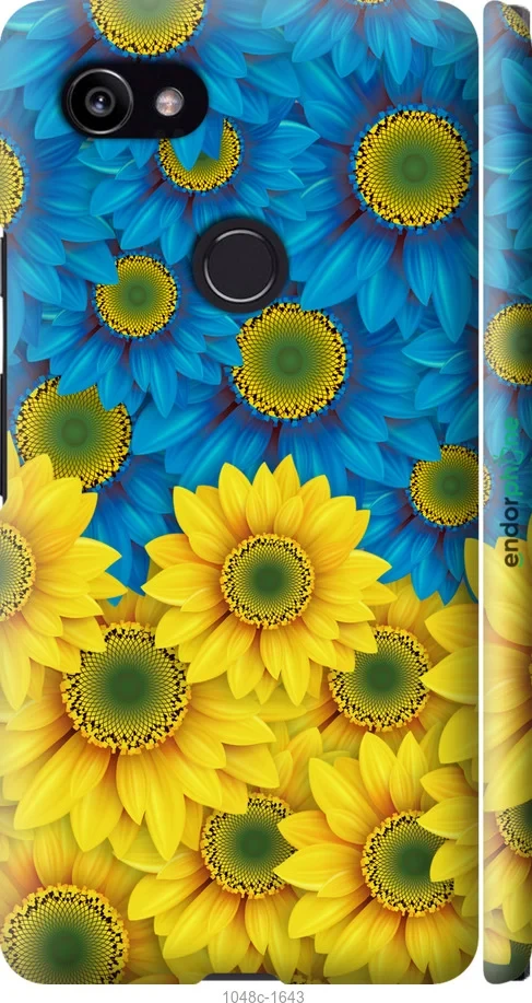 Чохол на Google PixeL 2 XL Жовто-блакитні квіти "1048m-1643-1852"