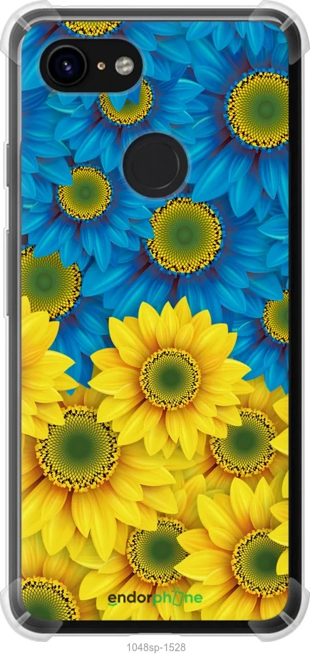 Чохол на Google Pixel 3 Жовто-блакитні квіти "1048sp-1528-1852"