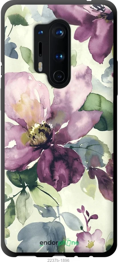 Чохол на OnePlus 8 Pro Квіти аквареллю "2237b-1896-1852"