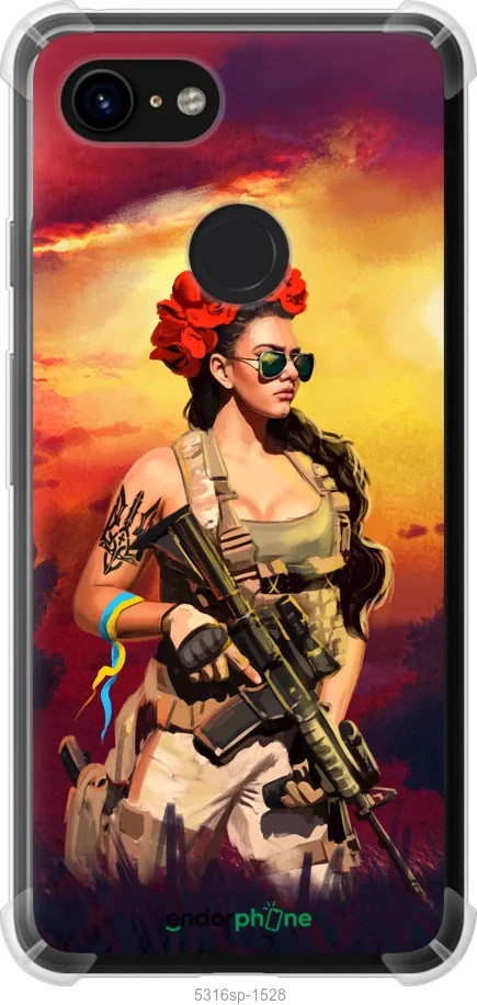 Чохол на Google Pixel 3 Українка зі зброєю "5316sp-1528-1852"