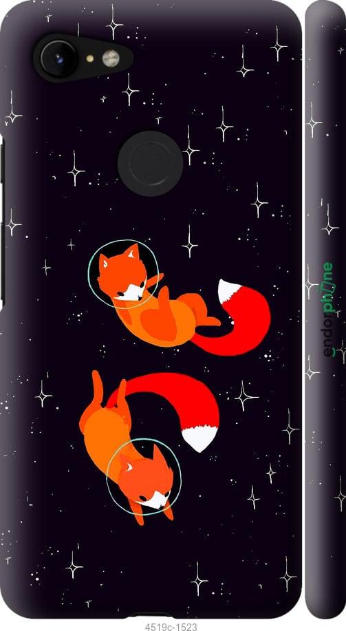 Чохол на Google Pixel 3 XL Лисички в космосі "4519m-1523-1852"