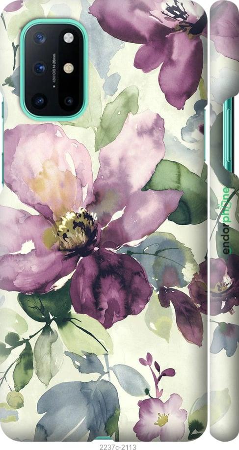 Чохол на OnePlus 8T Квіти аквареллю "2237m-2113-1852"