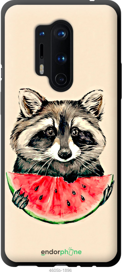 Чохол на OnePlus 8 Pro Єнотик з кавуном "4605b-1896-1852"