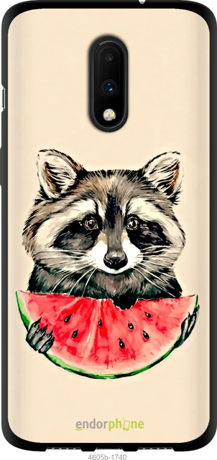 Чохол на OnePlus 7 Єнотик з кавуном "4605b-1740-1852"
