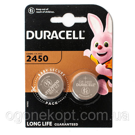 Батарейки Duracell CR2450 Lithium 3V, фото 1