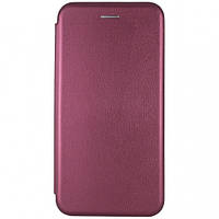 Чехол кожаный книжка бордовый с визитницей для Samsung Galaxy A50 / Чехол книжка кожаная на самсунг А50