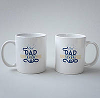 Чашка белая керамическая с принтом Best Dad Ever 330 мл, кружка подарочная оригинальная для любимого отца MS