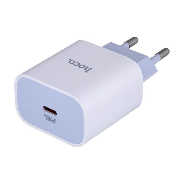 Зарядний пристрій Hoco C76A Plus PD 20W + кабель Type-C to Lightning 1 м Білий