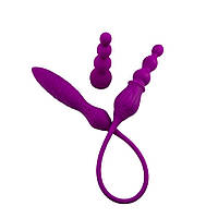 Вібратор двосторонній Adrien Lastic AD-2X з пультом LRS, Фиолетовый - AD108735