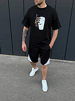 Мужская футболка спортивная Nike Cap черная | Тенниска Найк повседневная на лето трикотажная Люкс качества