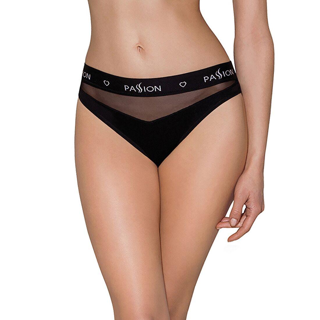Трусики з прозорою вставкою Passion PS006 PANTIES XL, black - SO4234, фото 1