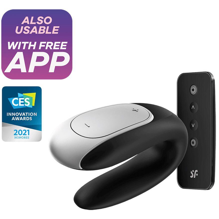 Смартвібратор для пар Satisfyer Double Fun (Black) з пультом ДК - SO5058, фото 1