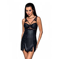 Бебі-дол з еко-шкіри та мережива Passion LOONA CHEMISE XXL/XXXL, black, Черный - SO5360