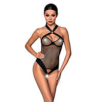Сітчастий боді з халтером Passion Amanda Body S/M, black, Черный - SO5316