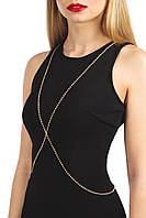 Золотистий ланцюжок для бюста Bijoux Pour Toi – Elena Gold зі стразами, Золотистый - SO5986