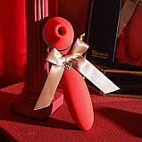 Вакуумний вібратор KISTOY Elizabeth, преміальне паковання, Червоний - SO6546, фото 3