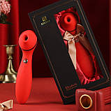 Вакуумний вібратор KISTOY Elizabeth, преміальне паковання, Червоний - SO6546, фото 5