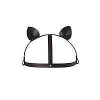 Маска кішечки Bijoux Indiscrets MAZE - Cat Ears Headpiece Black, екошкіра, Черный - SO2684
