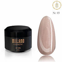 Гель №03 із шиммером Shimmer Builder Gel Milano, 30 мл