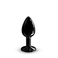 Металева анальна пробка з кристалом Dorcel Diamond Plug Black S - SO7808