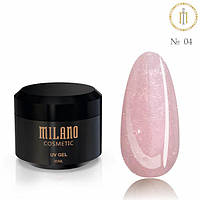 Гель №04 із шиммером Shimmer Builder Gel Milano, 30 мл