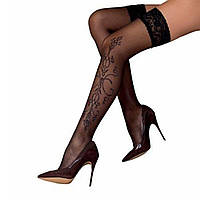 Чорні панчохи з ефектом тату Passion ST111 3/4 (20 den), nero - SO4280