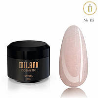 Гель №05 із шиммером Shimmer Builder Gel Milano, 30 мл