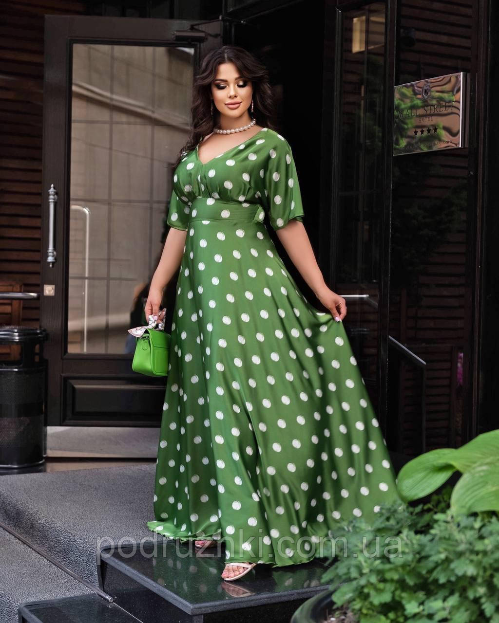 Жіноче довге літнє плаття Тканина шовк Розміри 50-52,54-56,58-60,62-64, фото 1