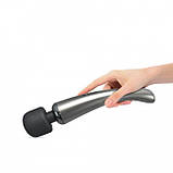 Потужний вібромасажер Dorcel Megawand Chrome Silver який перезаряджається, 160 режимів, Черный/серебристый - SO5529, фото 2