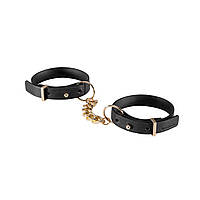 Наручники з екошкіри Bijoux Indiscrets Maze – Thin Handcuffs Black, Черный/золотистый - SO5912