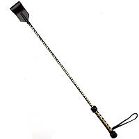 Стек класичний, натуральна шкіра 75 см, чорно-золотий - SO5171