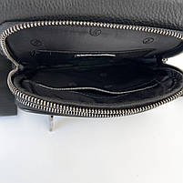 Чоловіча шкіряна сумка на та через плече H. T. Leather чорна, фото 7