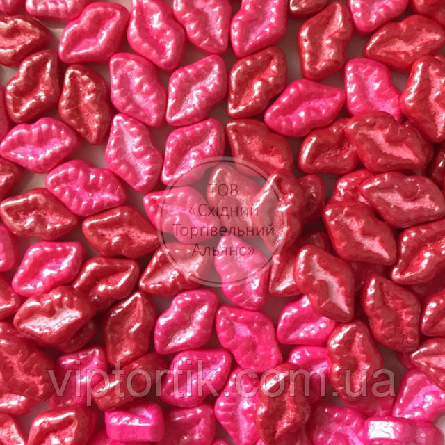 Посипки кондитерські Dr. Gusto — 30 г — Губи перламутрові мікс — 30 г, фото 1