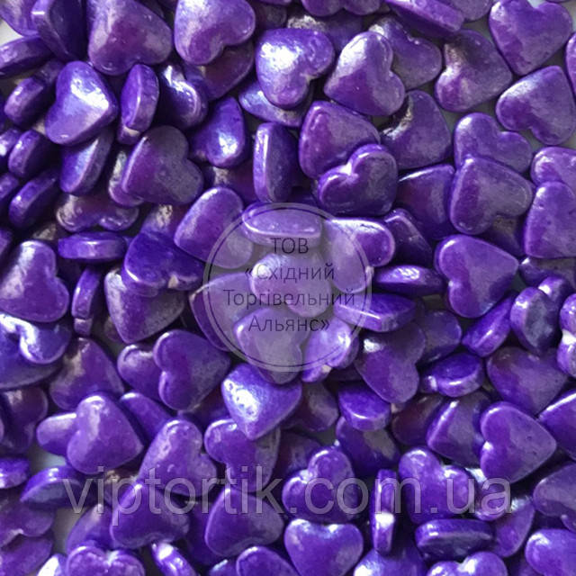 Посипки кондитерські Dr. Gusto - 30 г - Серця маленькі фіолетові, фото 1